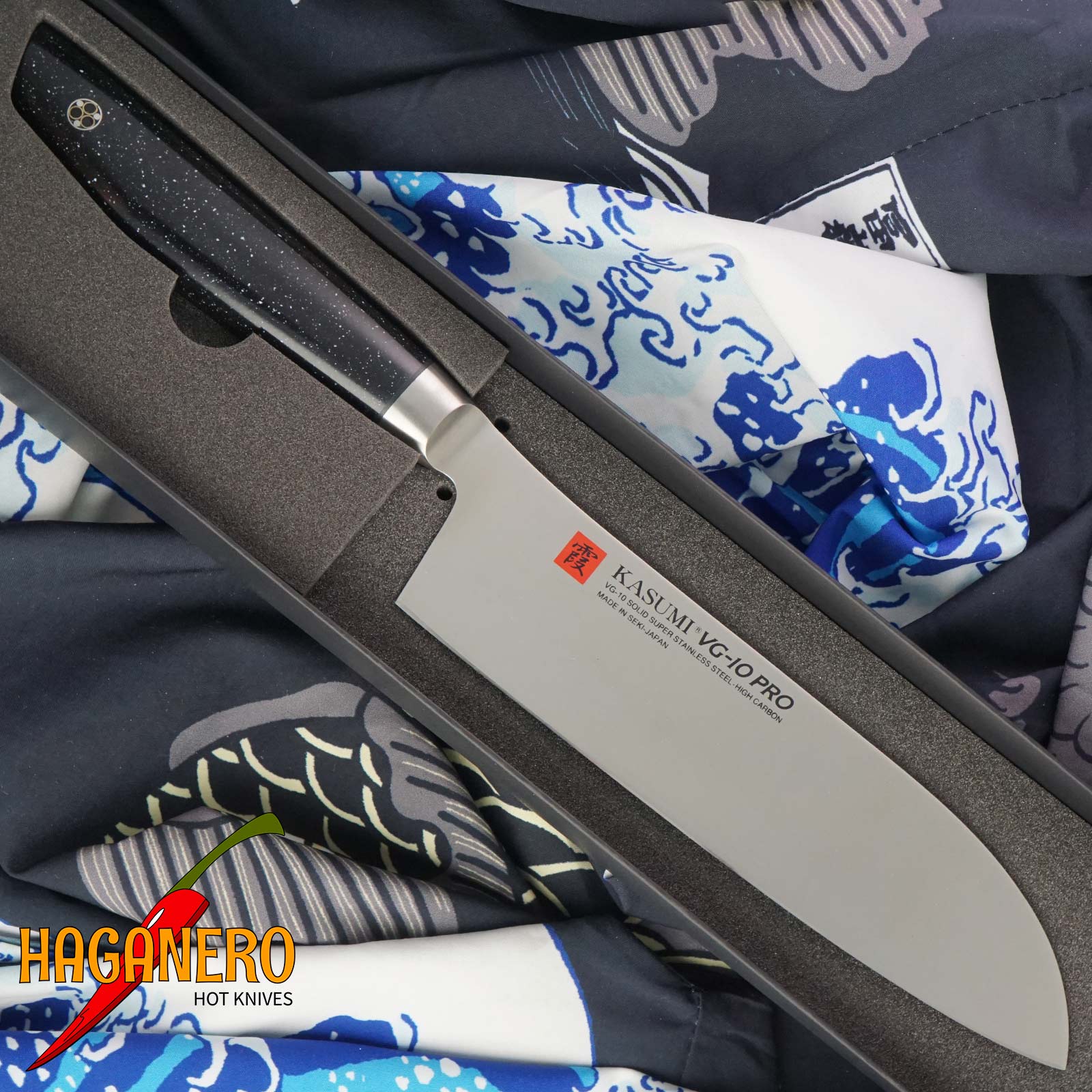 Santoku Japanese kitchen knife Kasumi VG10 Pro 54018 18cm