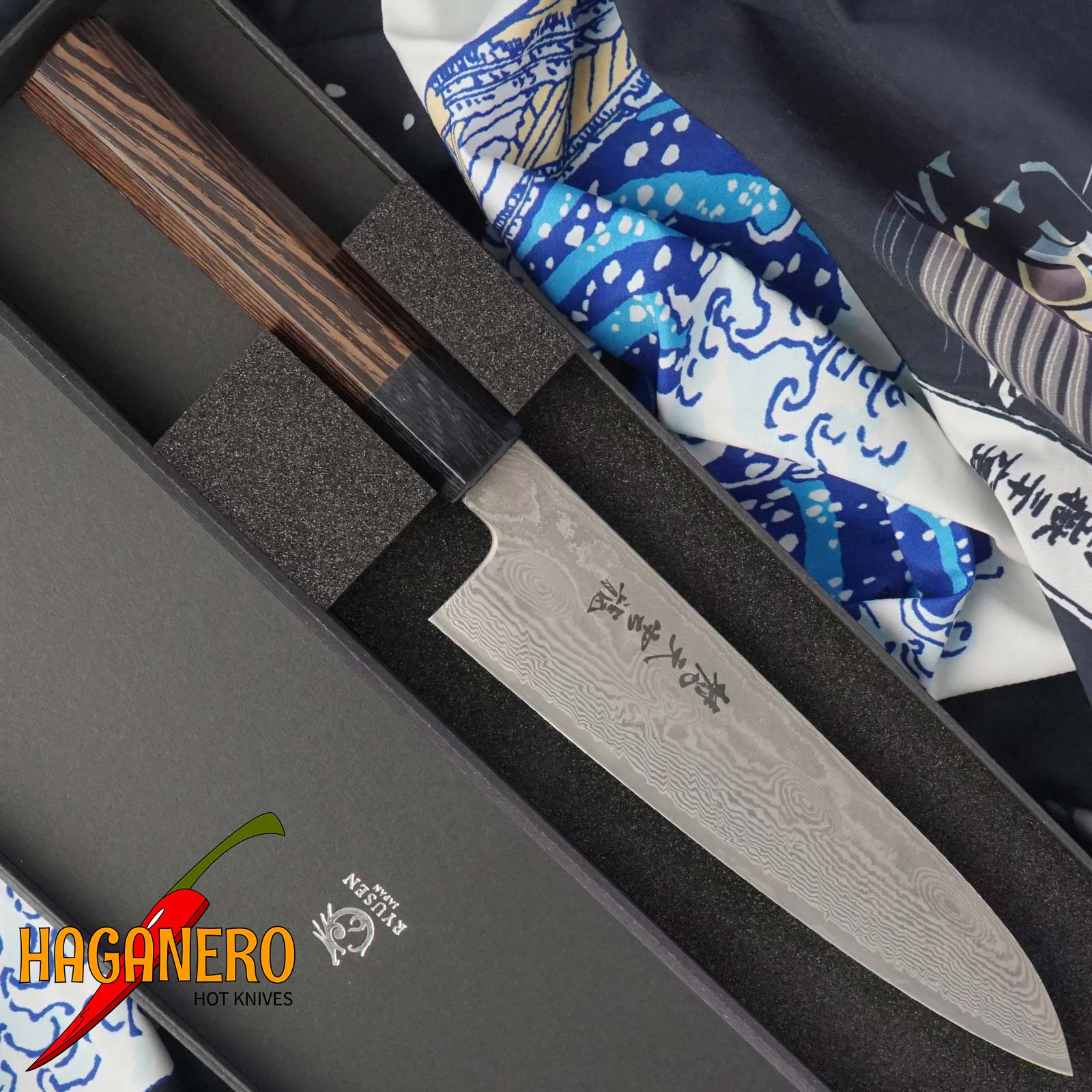 Gyuto Japanese kitchen knife Ryusen Hamono Bonten Unryu BU-305 18cm