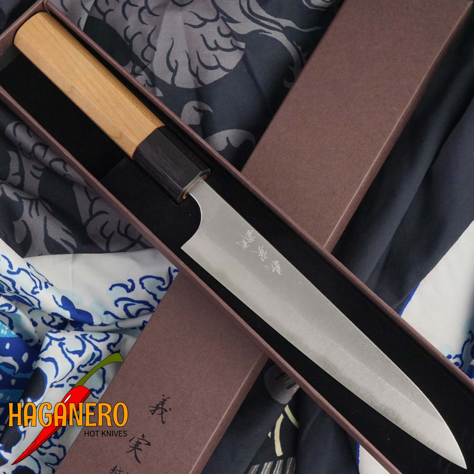 Petty Japanese kitchen knife Yoshimi Kato Aogami super D-501 15cm