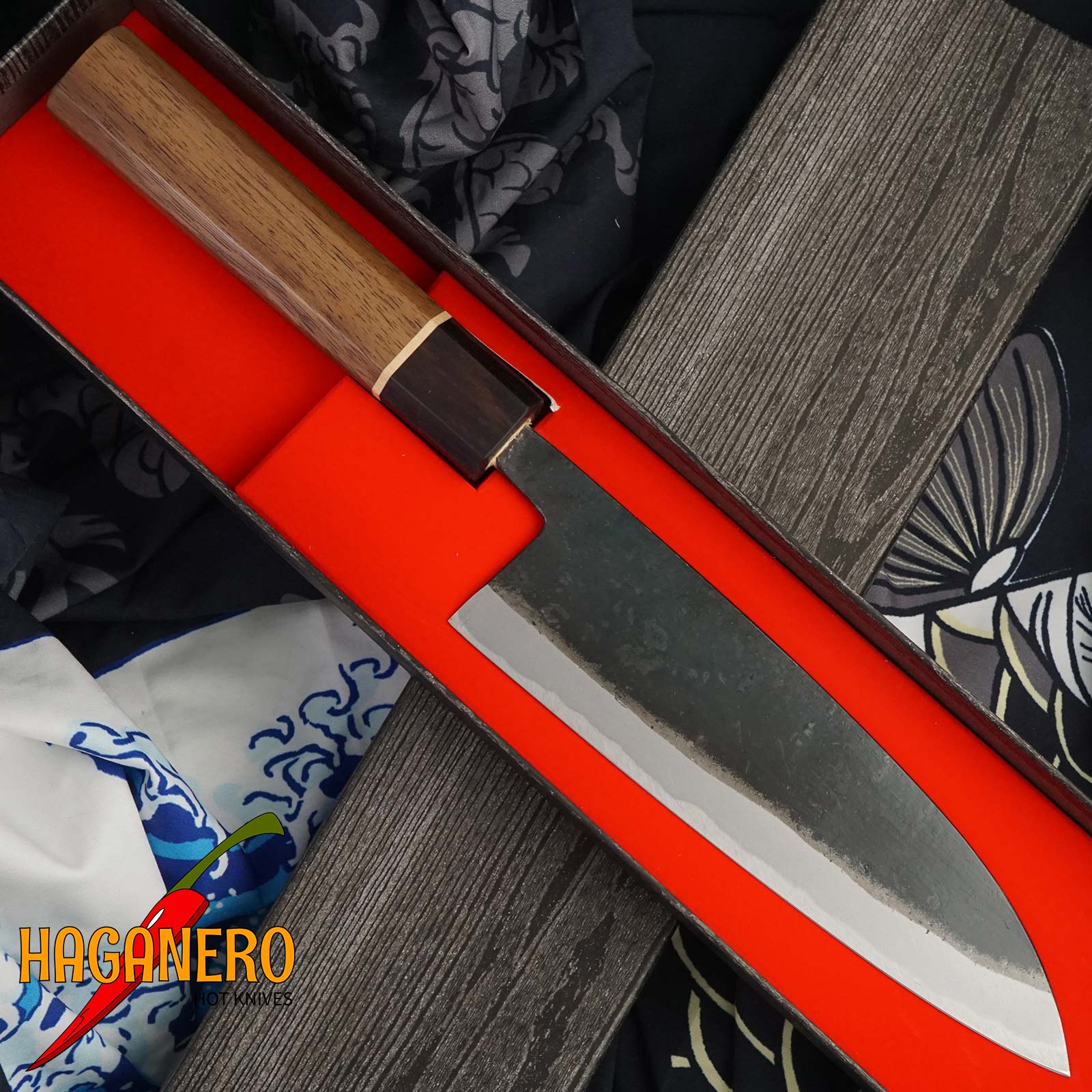 Gyuto Japanese kitchen knife Daisuke Nishida Shirogami Bocote DN-11211 16.5cm