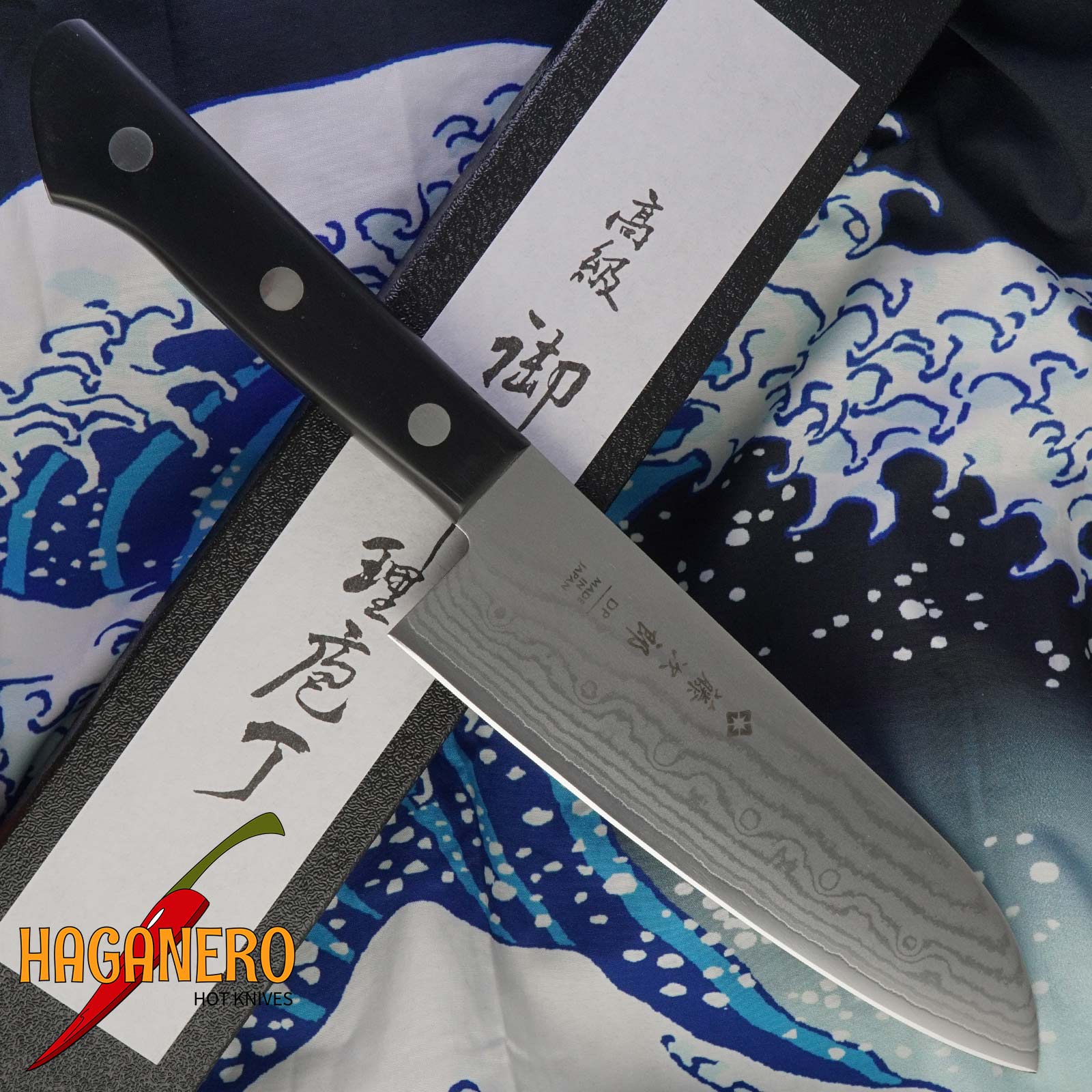 Japanese kitchen knife Santoku Tojiro DP Damascus VG10 F-331 17cm