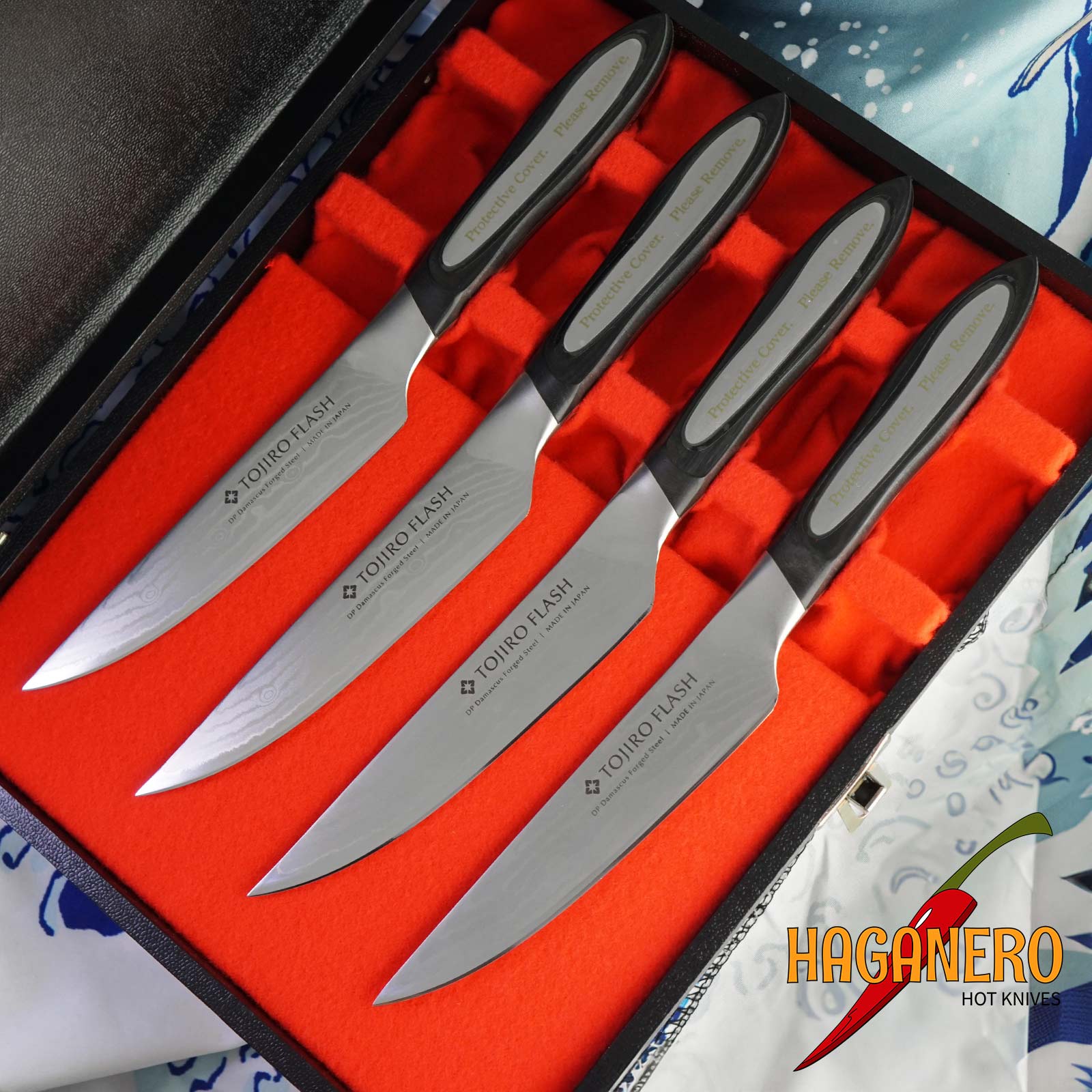 Steak knife set Tojiro DP Damascus Flash Steak Gift Set FF-STEAKSET 11cm