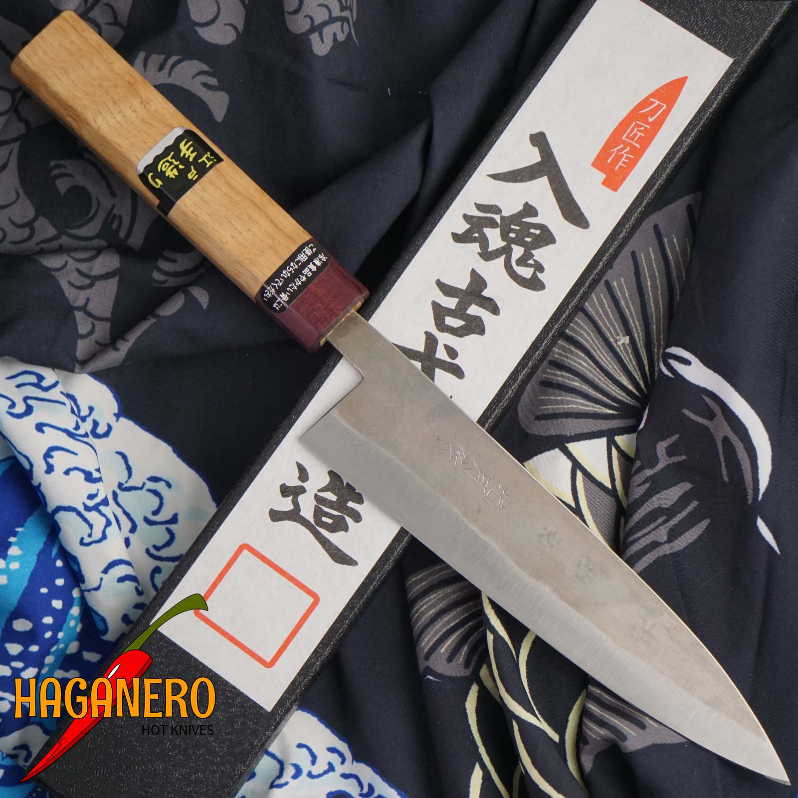 Petty Japanese kitchen knife Goko Hamono Shirogami S/S Clad GHO-002 15cm