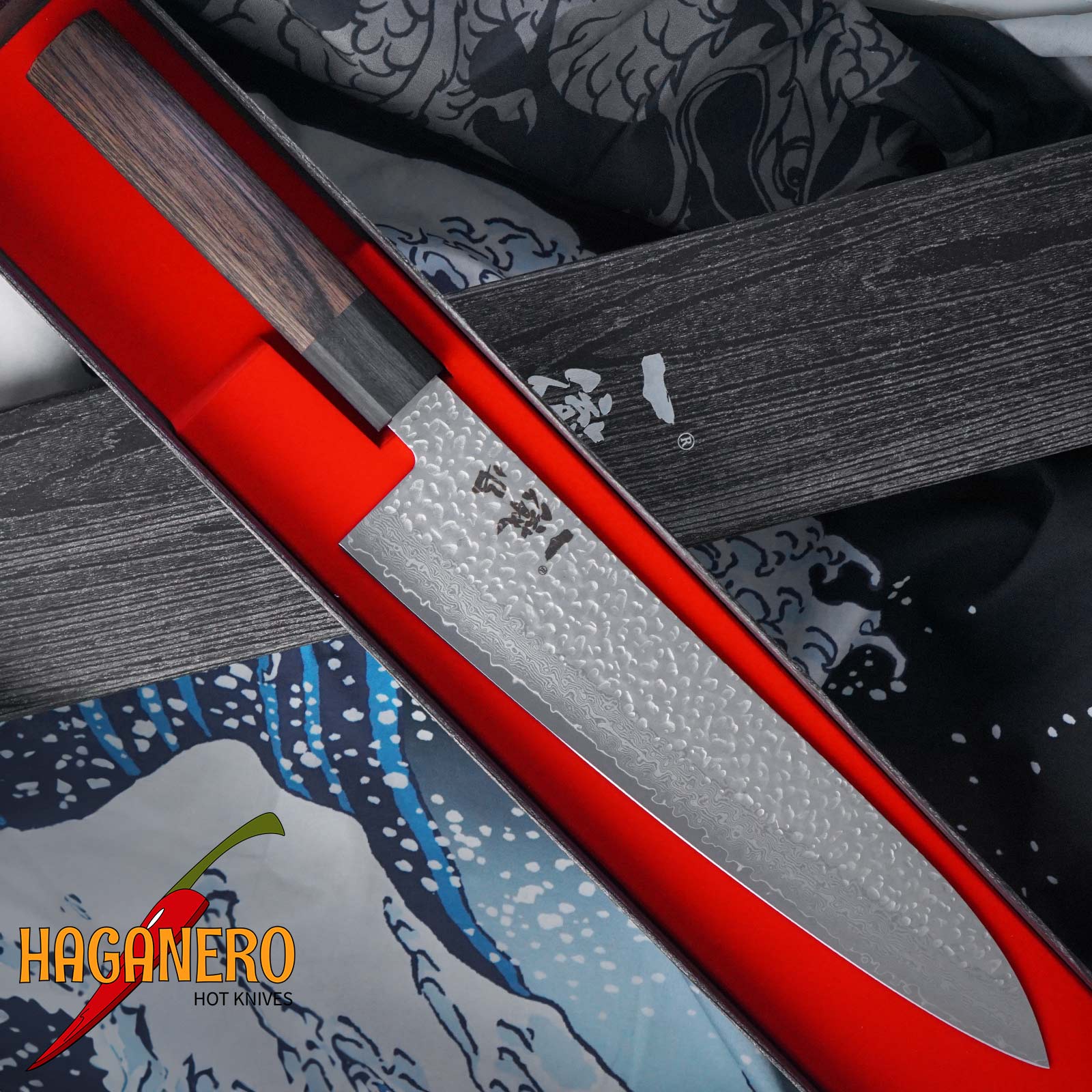Gyuto Japanese kitchen knife Ittetsu VG-10 Damascus IWZ-105 24cm