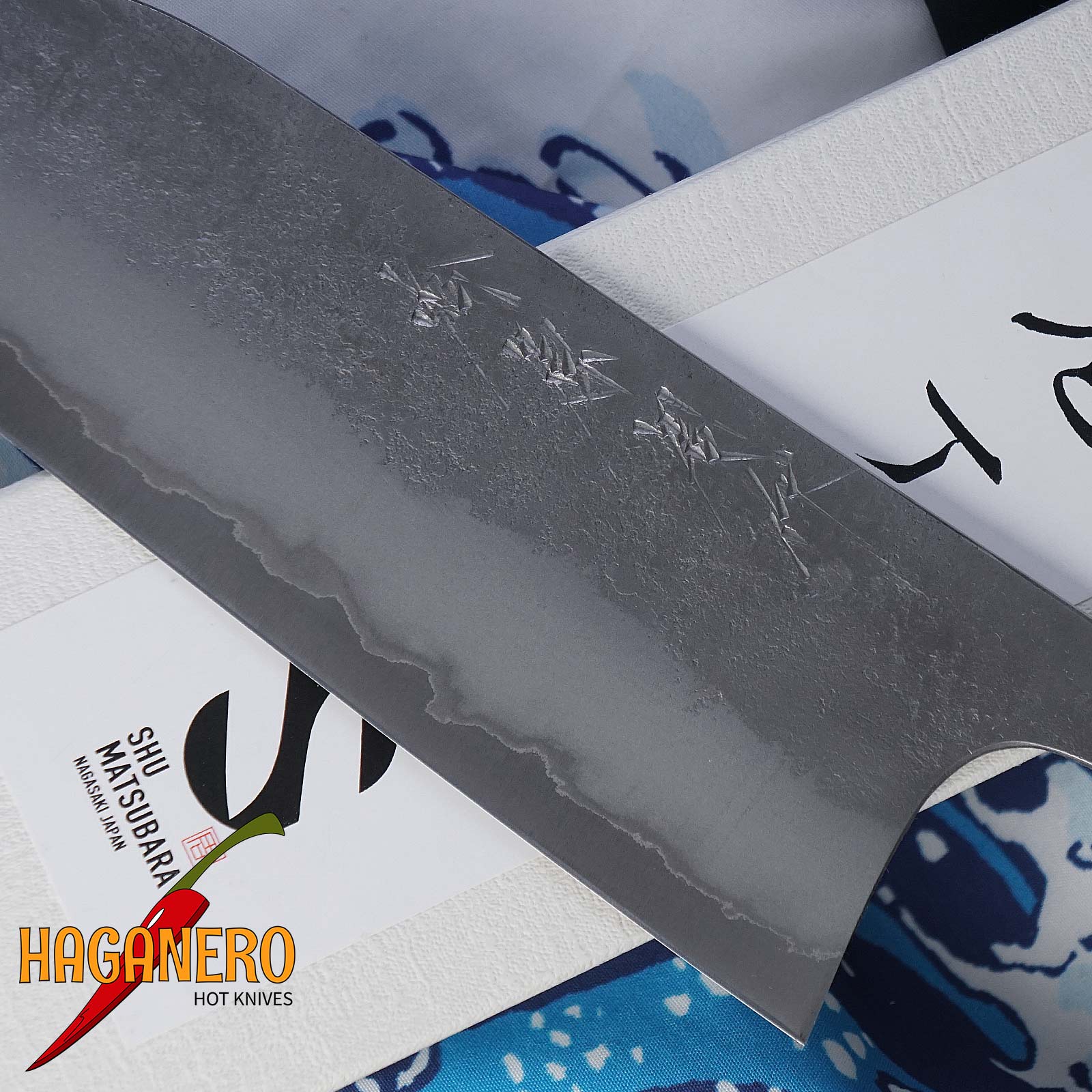 Santoku japanisches küchenmesser Matsubara Hamono Aogami 2 Bocote KT-202 16,5 cm