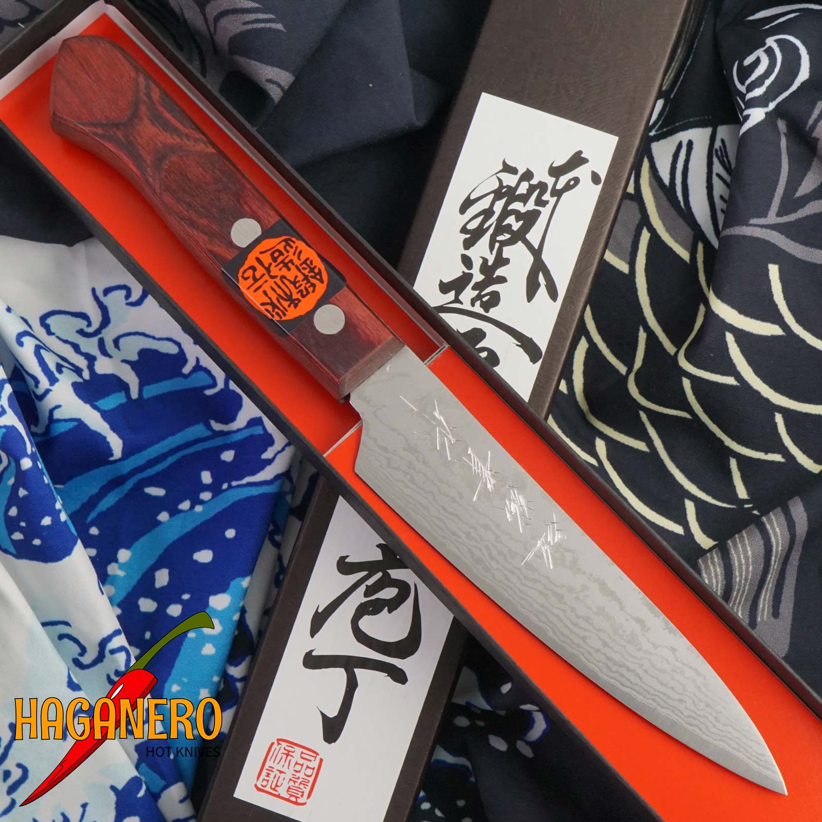 Petty Japanese kitchen knife Shigeki Tanaka VG10 Damascus ST-1701 12cm
