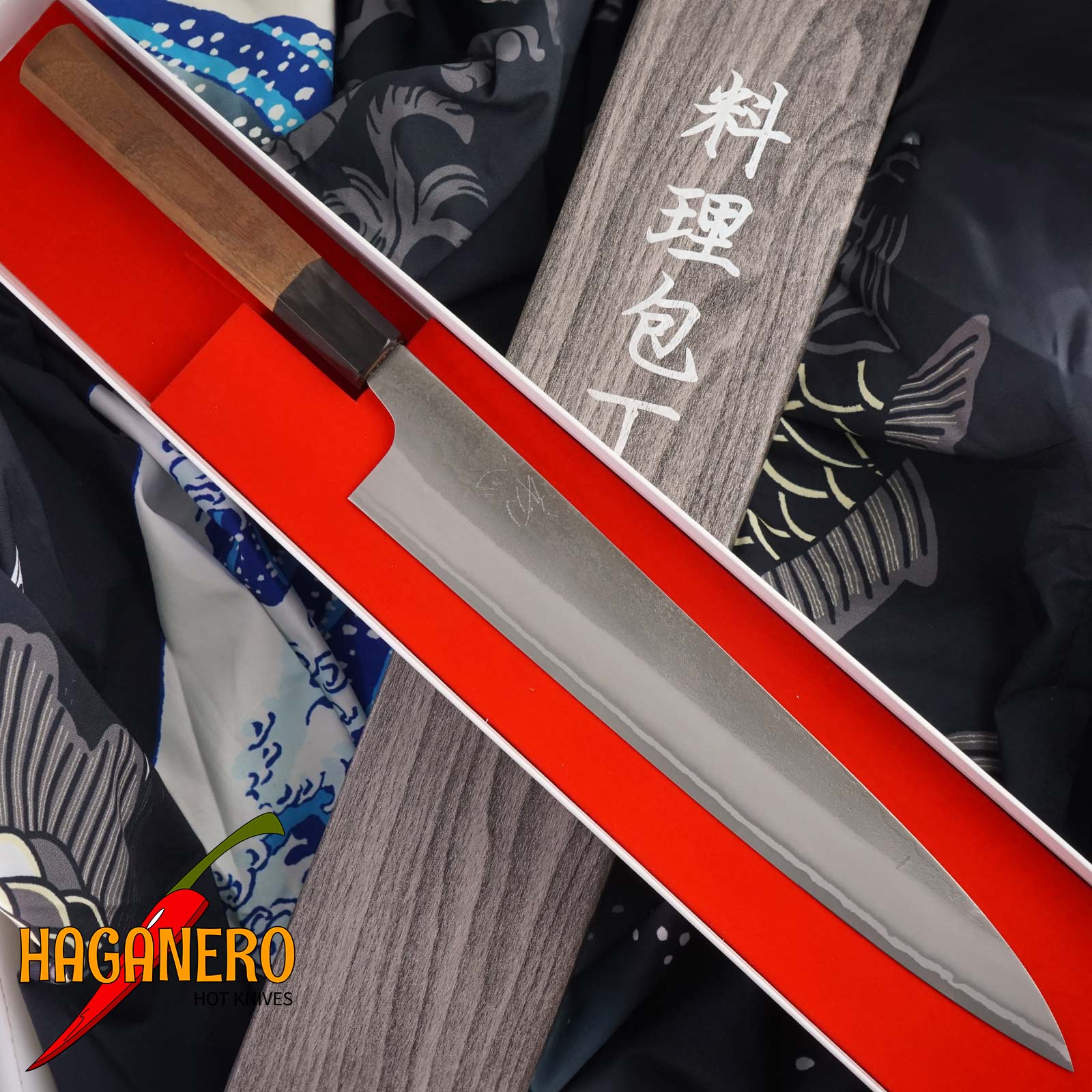 Sujihiki Japanese kitchen knife Yoshikane Hamono Shirogami 2 YH-S2S240 24cm