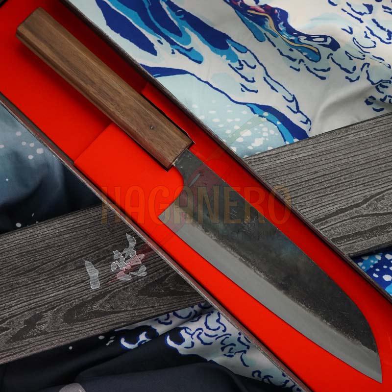 Santoku Japanese kitchen knife Ittetsu Shirogami IW-1184 16.5cm