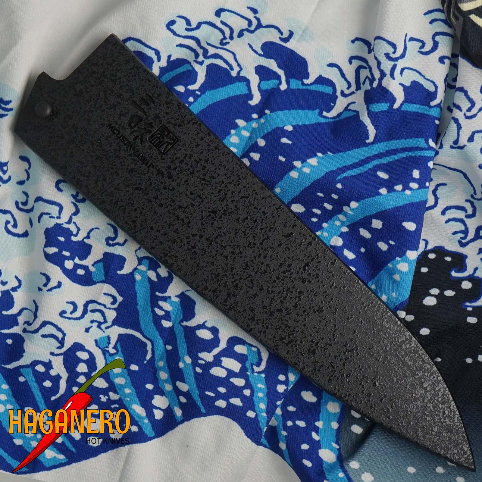 Sheath Mcusta Zanmai Black lacquered Wooden Saya for Gyuto 18 cm