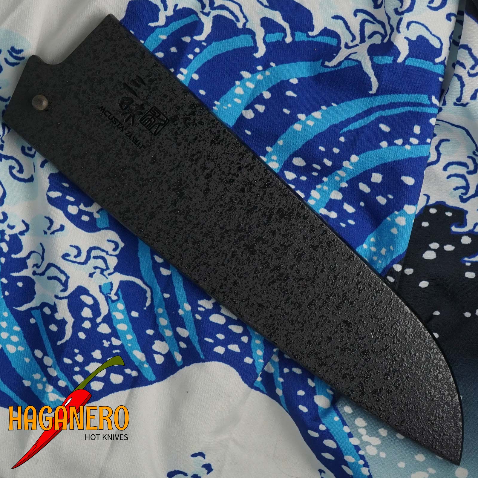 Sheath Mcusta Zanmai Black lacquered Wooden Saya for Santoku 18 cm