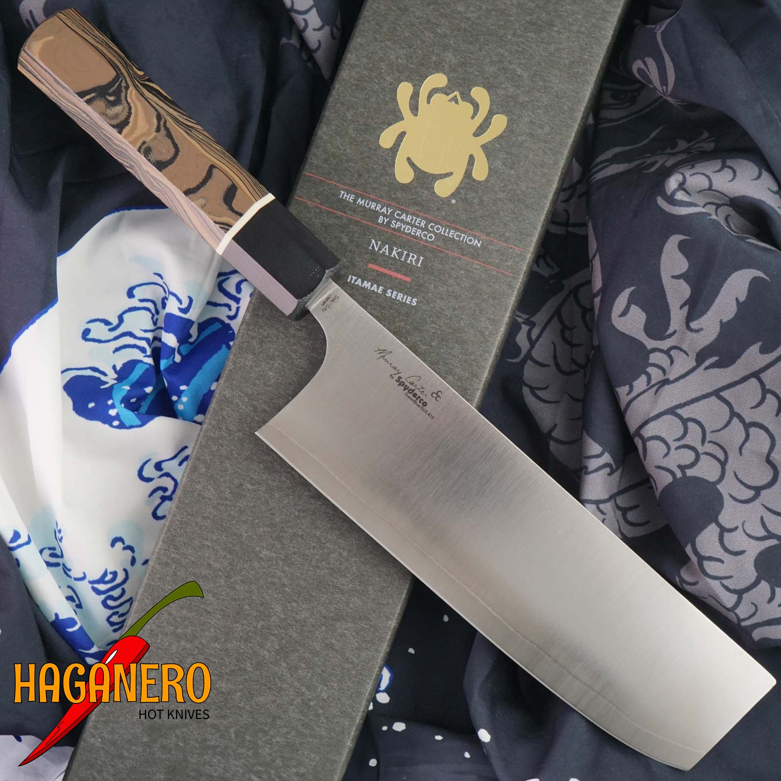 Nakiri Japanese kitchen knife Spyderco Itamae K17GPBNBK 17cm